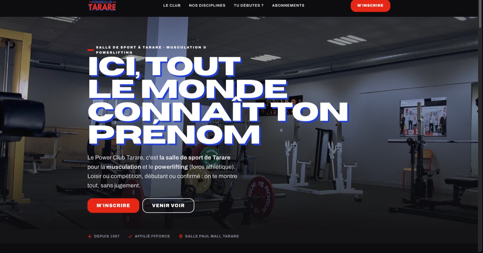 Power Club Tarare – site internet